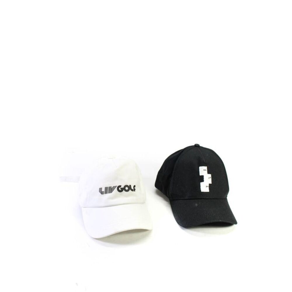 Gavin Karp Mens Golf Triple Face Baseball Caps Hats Black White One Size Lot 2